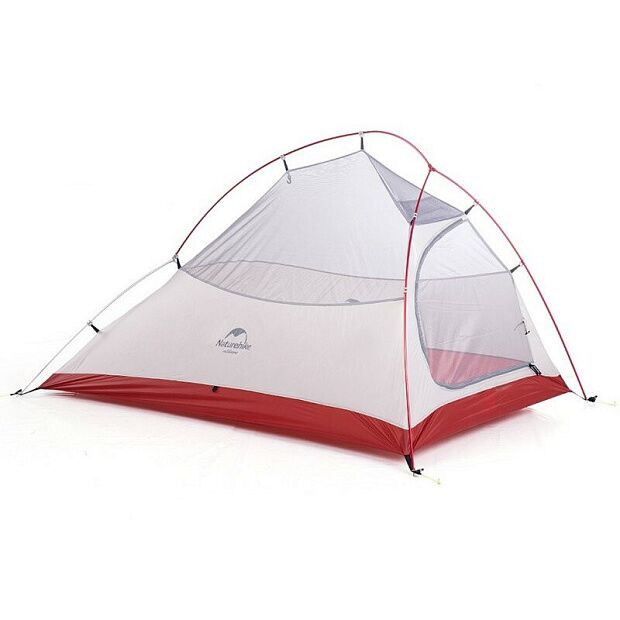 Палатка Naturehike Сloud up 2 20D NH17T001-T двухместная с ковриком, серо-красная, 6927595730560 - 3
