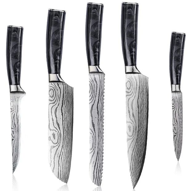 Набор кухонных ножей Spetime 5-Pieces Kitchen Knife Set Black RU G05-BL - 3
