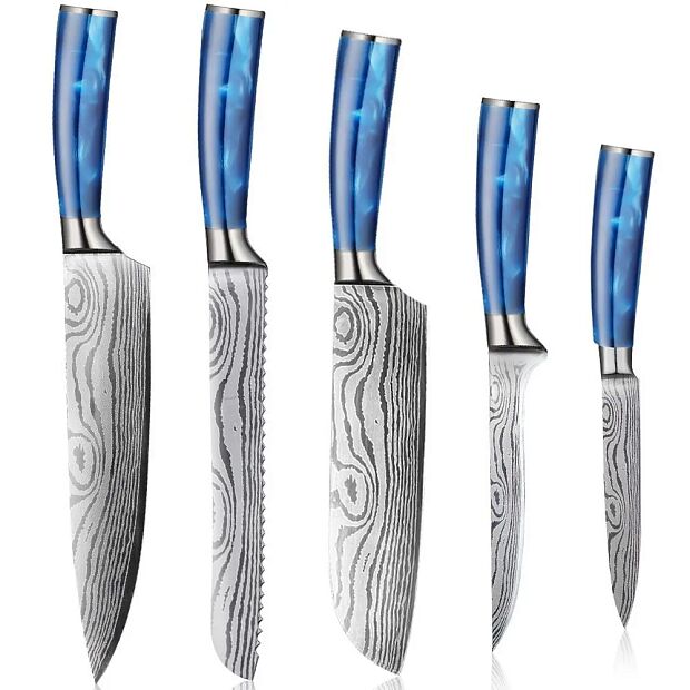 Набор кухонных ножей Spetime 5-Pieces Kitchen Knife Set Blue RU  G05-BU - 2