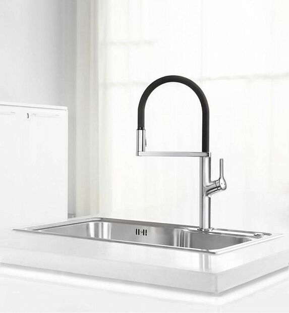 Поворотный сенсорный смеситель Xiaomi Yue Kitchen faucet sensor (White) - 3