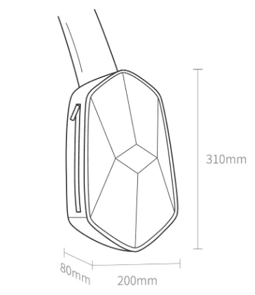 Рюкзак Xiaomi Beaborn Polyhedron Chest Bag (Black/Черный) - 3