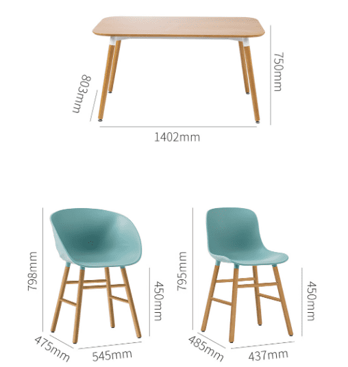 Набор мебели (Стулья и стол) Jordan Judy Dinette Combination (Blue/Голубой) - 2