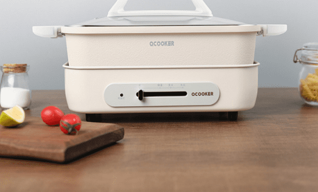 Электросковорода Qcooker Multi-function Cooking Pot (White/Белый) 