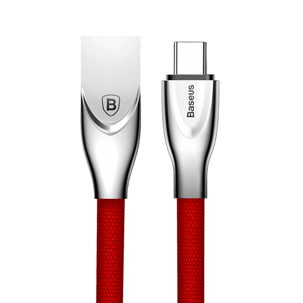 Кабель Baseus Zinc Fabric Cloth Weaving Cable USB For Type-C 2A 1m (Red/Красный) 