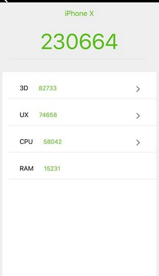 Тест по AnTuTu для iPhone X Результат теста по AnTuTu для iPhone
