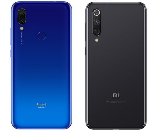 Сравнение дизайна тыльной стороны смартфонов Xiaomi Mi 9 Redmi 7 Сравнение тыльной поверхности Ми9 и Редми 7