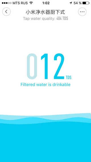 Приложение Mi Home для управления Xiaomi Mi Water Purifier 2 Меню приложение Mi Home для управления Xiaomi Mi Water Purifier 2