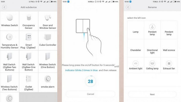 Подключение выключателя Aqara через Mi Home Меню приложения Mi Home для подключения Xiaomi Aqara
