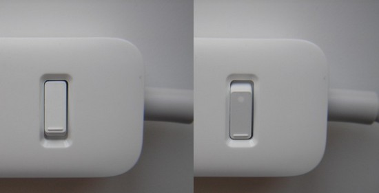 Кнопка включения/выключения Xiaomi Mi Power Strip 3 Socket +3 USB Расположение кнопки включения/выключения Xiaomi Mi Power Strip 3 Socket +3 USB