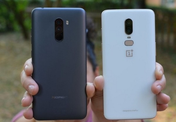 Внешний вид камер Xiaomi Pocophone F1 и OnePlus 6 Тыльная сторона смартфонов Poco F1 и OP6