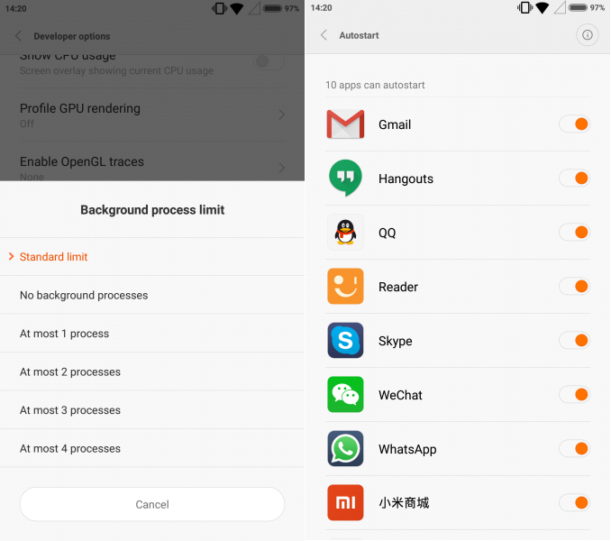 Интерфейс с приложениями на Xiaomi Интерфейс с приложениями на Xiaomi