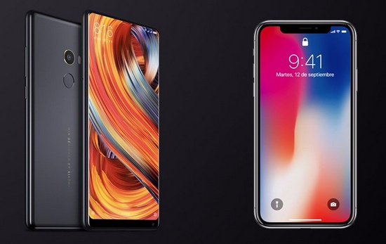 Внешний вид Xiaomi Mi Mix 2 и iPhone X Дизайн смартфона Xiaomi Mi Mix 2 и iPhone X