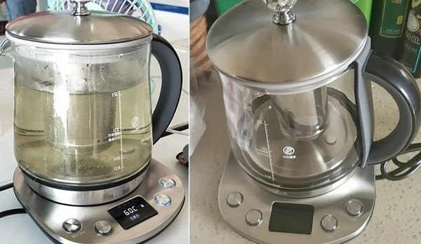 Заваривание чая в умном чайнике Xiaomi Deerma Stainless Steel Health Pot Установка заварника для чая в чайнике Ксиаоми