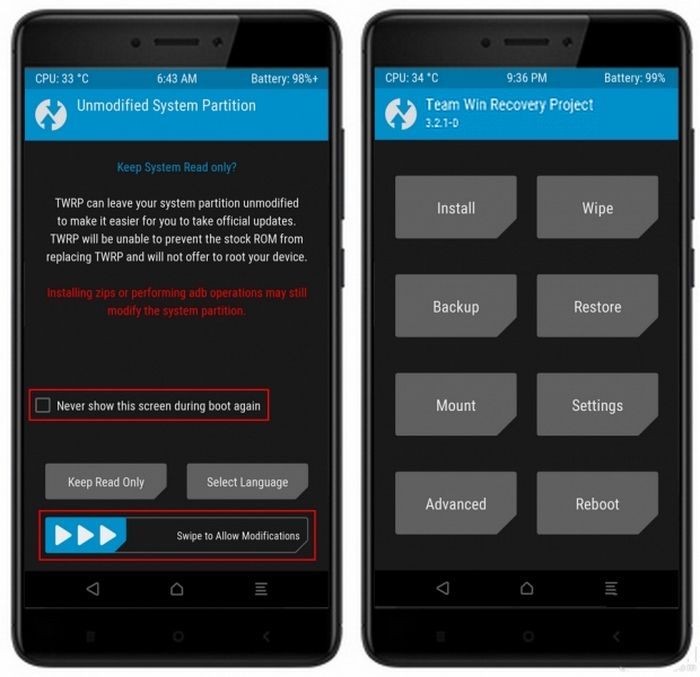 Как прошить Xiaomi Mi 8 SE Интерфейс программы TWRP-recovery