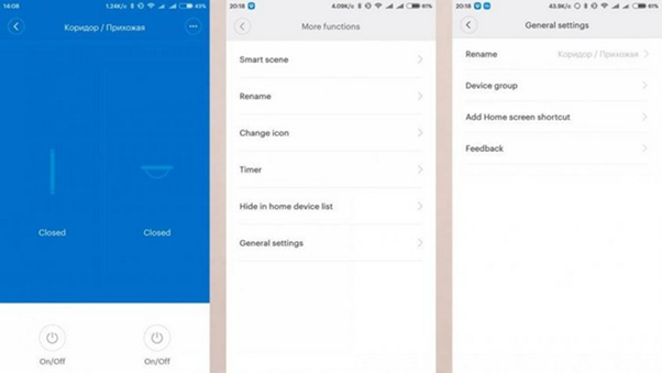 Меню настроек умного выключателя Aqara в Mi Home Настройки Xiaomi Aqara в приложении Mi Home