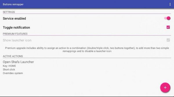 Меню Buttons remapper при установке на Сяоми Ми ТВ Меню приложения Buttons remapper, установленное на телевизор Xiaomi TV