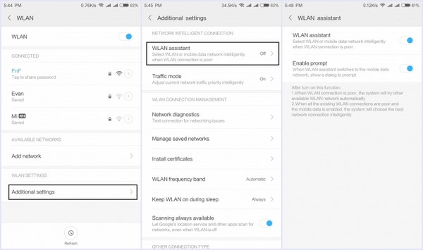 Активация помощника WLAN в Миу 10 Включение помощника WLAN в Миу 10