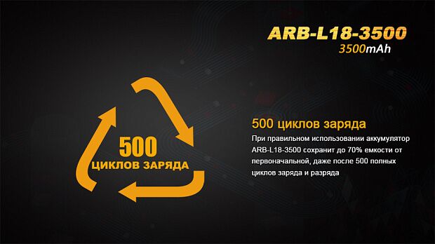 Аккумулятор 18650 Fenix ARB-L18-3500 Rechargeable Li-ion Battery - 9