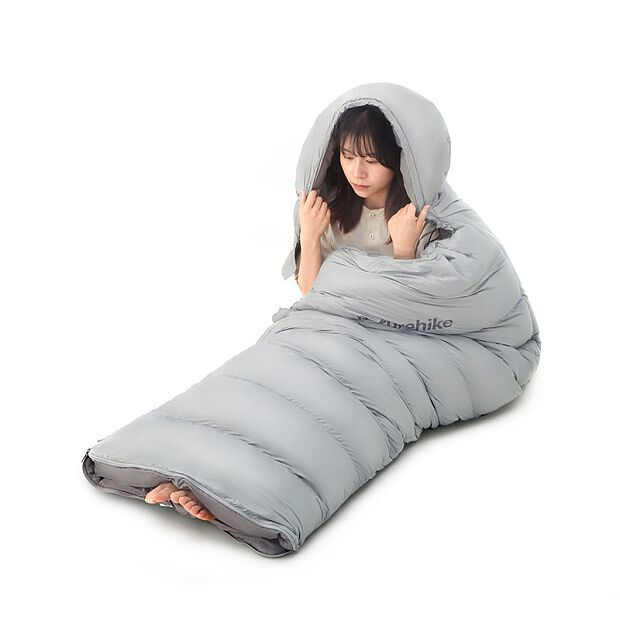 Ультралёгкий спальный мешок Naturehike RM40 Series Утиный пух Grey Size L, 6927595707173 - 4